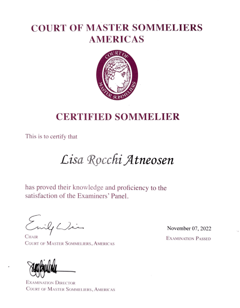 Sommelier certification